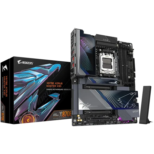Placa-mãe Gigabyte X870E Aorus Master X3D, vista principal