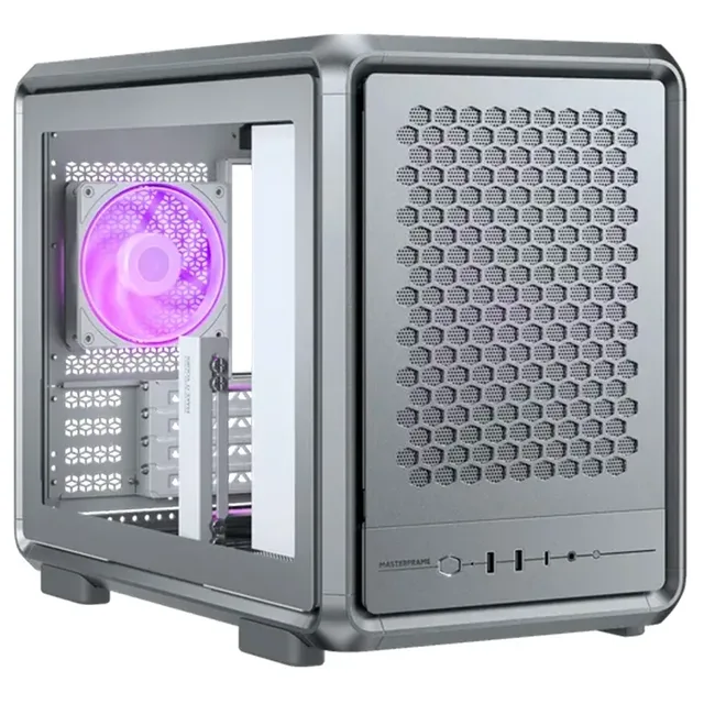 Gabinete Cooler Master MasterFrame 400 Mesh, vista frontal e lateral
