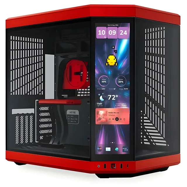 Gabinete HYTE Y70 Touch Infinite, vista frontal e lateral