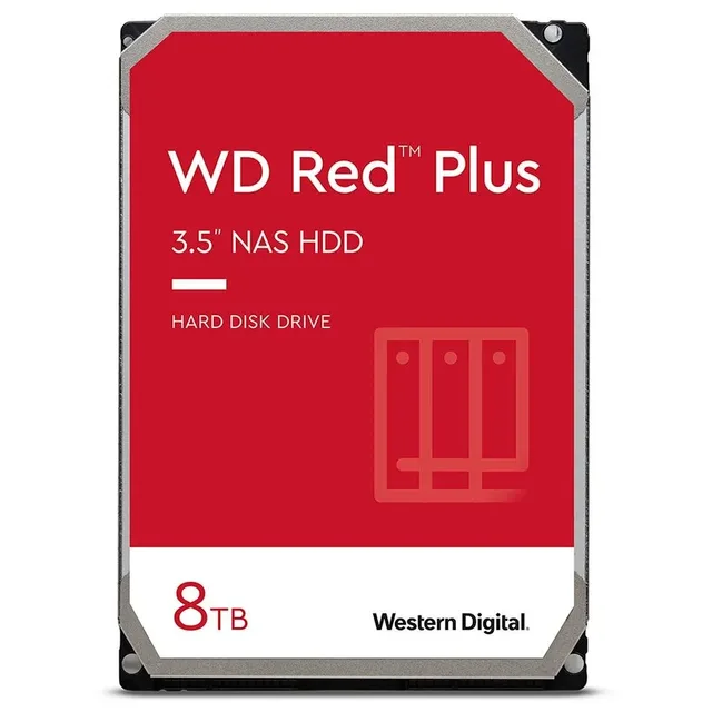 Western Digital WD Red Plus 8 TB, vista da etiqueta