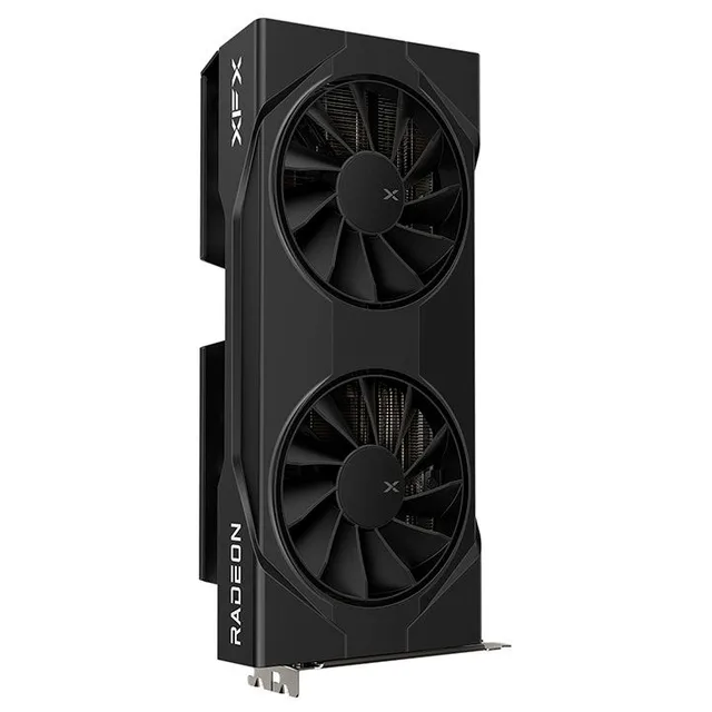 Placa de vídeo XFX Swift Radeon RX 9060 XT OC Gaming Edition 8 GB, 8 GB, vista frontal das ventoinhas