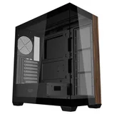 Gabinete Aigo Darkflash DS900W na cor preto, vista frontal e lateral