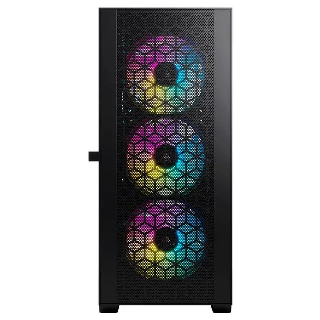 Gabinete Acegeek Guardian D441, preto, vista frontal e lateral