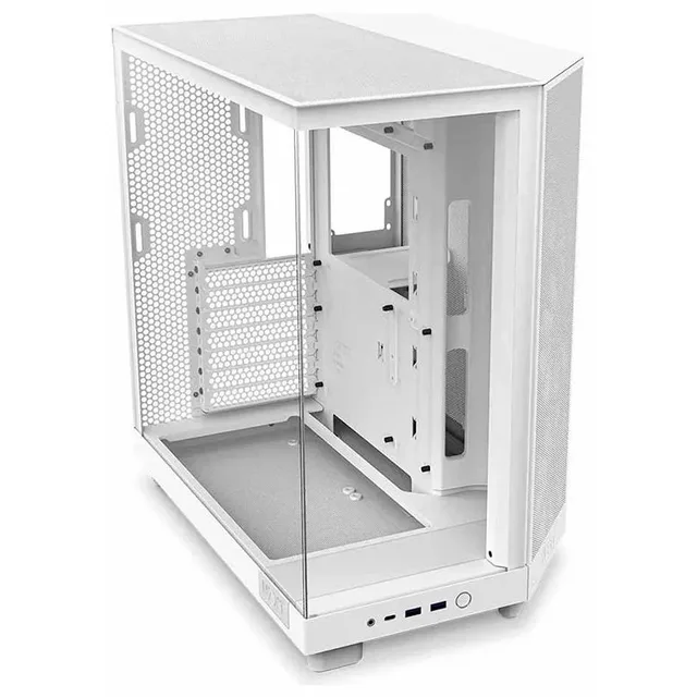 Gabinete NZXT H6 Flow, vista frontal e lateral