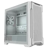 Gabinete Gigabyte C102 Glass Ice, branco, vista frontal e lateral