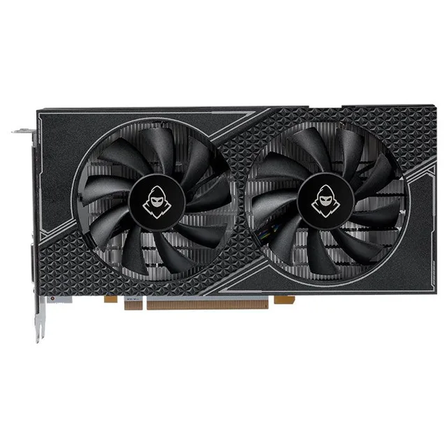 Placa de vídeo Mancer Radeon RX 580 X, 8 GB, vista frontal das ventoinhas