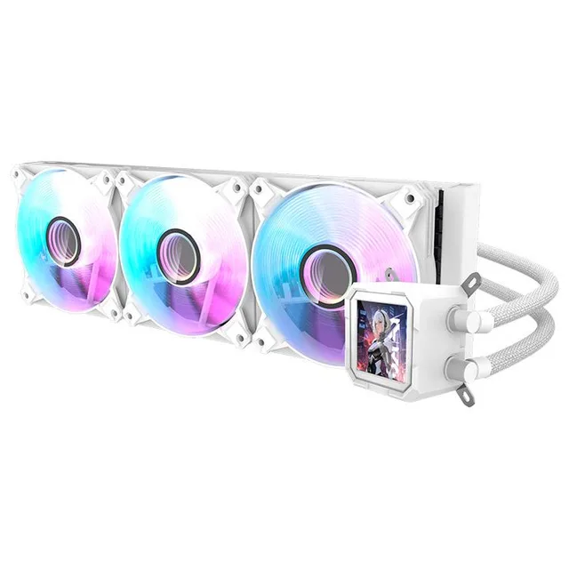 Cooler Aigo Darkflash DV360S, branco, vista em perspectiva.