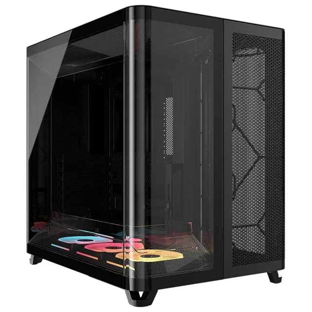Gabinete Corsair AIR 5400 LX-R RGB, vista frontal e lateral