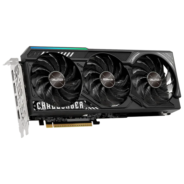 Radeon RX 9070 XT Challenger 16GB vista frontal com ventoinhas