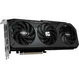 Gigabyte Radeon RX 9050 GAMING OC 8G, placa sem embalagem com o lado das ventoinhas visível
