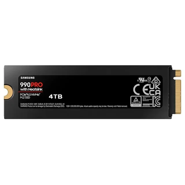 Samsung 990 PRO com dissipador 4 TB, vista da etiqueta