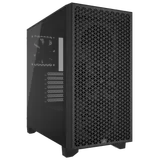Gabinete CORSAIR 3000D AIRFLOW preto, vista frontal e lateral