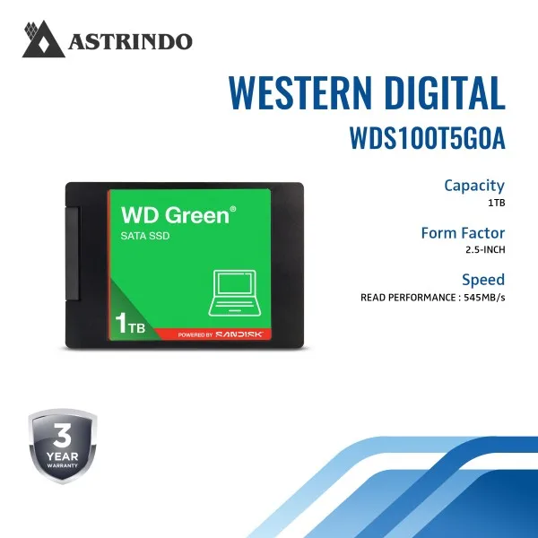 Armazenamento Western Digital Green, SKU WDS100T5G0A.