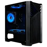 Gabinete Rise Mode X1 Black, vista frontal e lateral