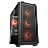 Gabinete Cougar MX600 Mini V2 Pro, preto, vista frontal e lateral