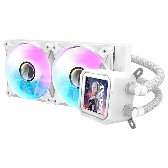 Cooler Aigo Darkflash DV240S, branco, vista em perspectiva.
