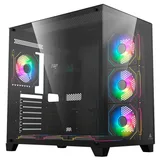 Gabinete Acegeek Mercury R425, preto, vista frontal e lateral