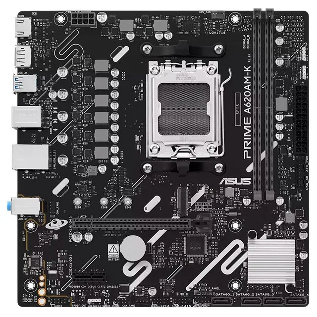Placa-mãe ASUS PRIME A620AM-K, vista frontal