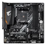 Placa-mãe Gigabyte B550M Aorus Elite AX, vista frontal