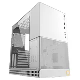 Gabinete Geometric Future Model 4 King Arthur na cor branco, vista frontal e lateral