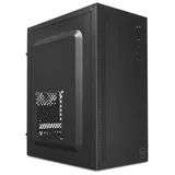 Gabinete TGT B115 preto, vista frontal e lateral