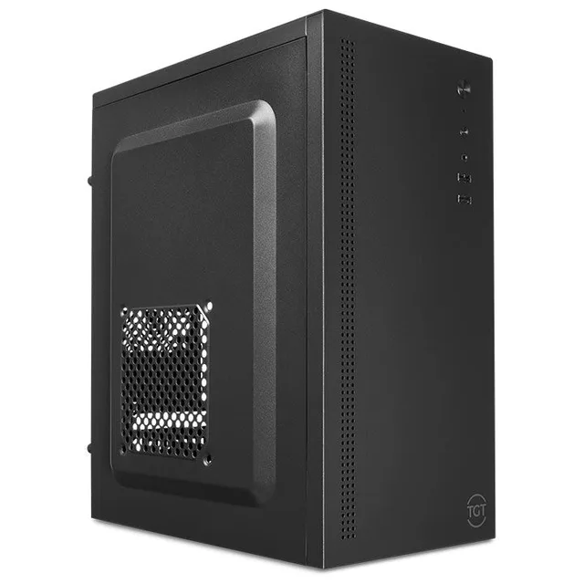 Gabinete TGT B115 preto, vista frontal e lateral