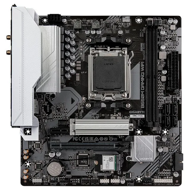 Placa-mãe Gigabyte B650M Gaming Wifi, vista frontal