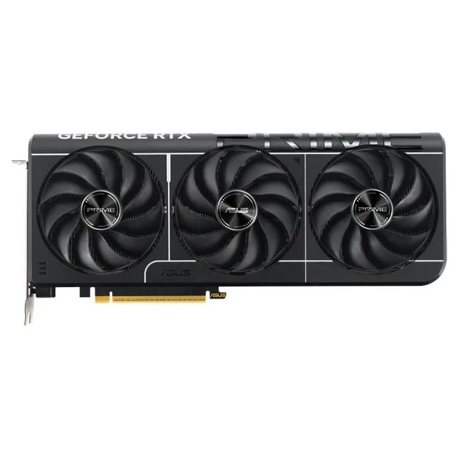 Placa de vídeo ASUS Prime GeForce RTX 5080 OC Edition 16 GB, 16 GB, vista frontal das ventoinhas