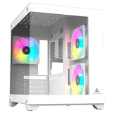 Gabinete Acegeek Gimli, branco, vista frontal e lateral