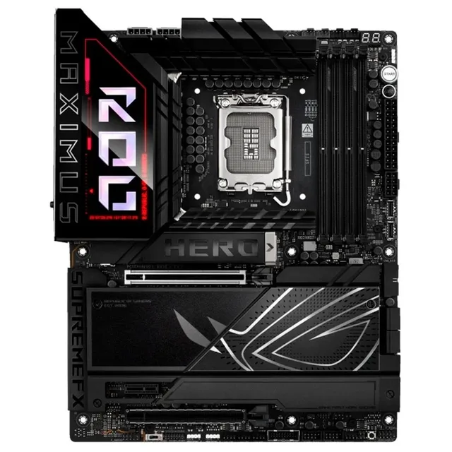 Placa-mãe ASUS ROG MAXIMUS Z890 HERO, vista frontal, sem perspectiva