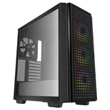 Gabinete DeepCool CG540 preto, vista frontal e lateral