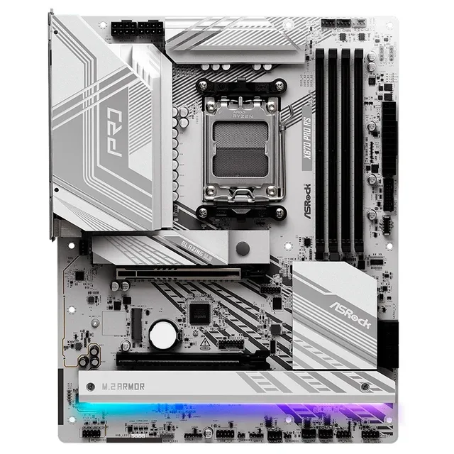 Placa-mãe ASRock X870 Pro RS, vista frontal, sem perspectiva