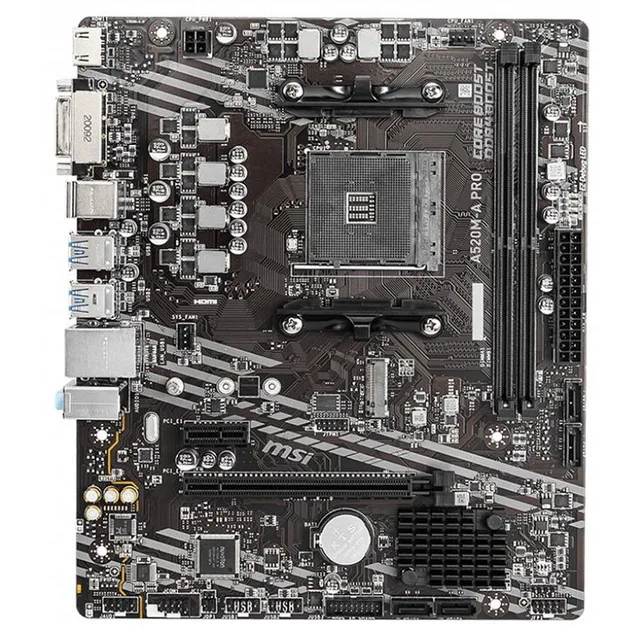 Placa-mãe MSI A520M-A PRO, vista frontal