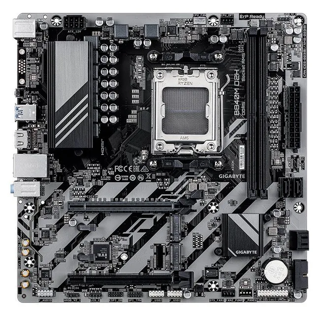 Placa-mãe Gigabyte B840M D2H, vista frontal