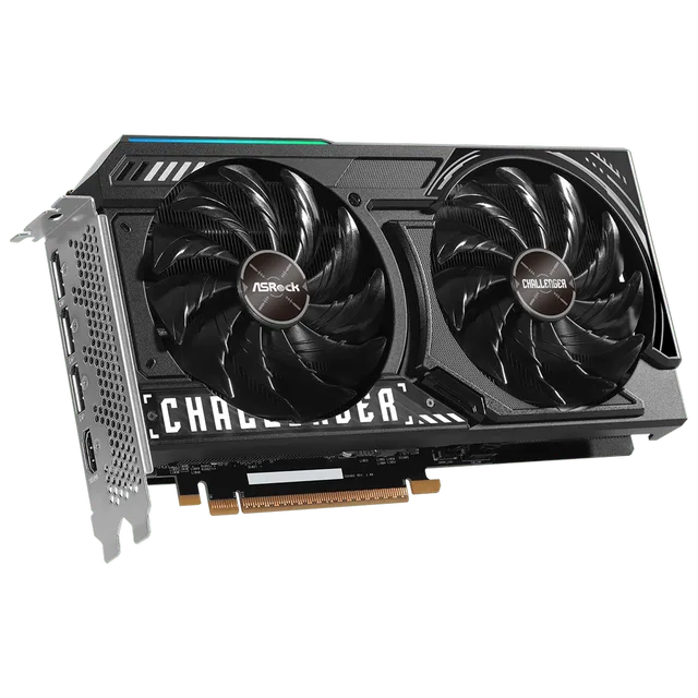 Intel Arc B580 Challenger 12GB OC vista frontal com ventoinhas