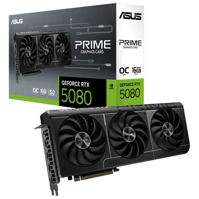 Placa de vídeo ASUS GeForce RTX 5080 Prime OC, vista principal