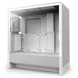 Gabinete NZXT H5 Flow, branco, vista frontal e lateral