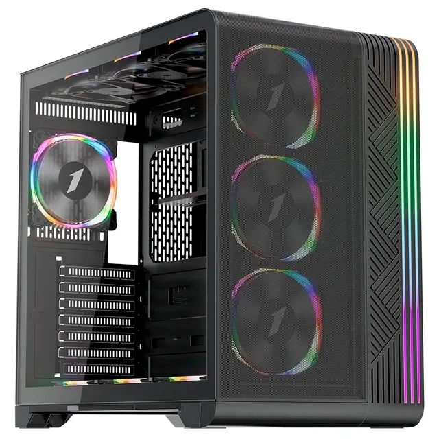 Gabinete 1STPLAYER VT7, vista frontal e lateral