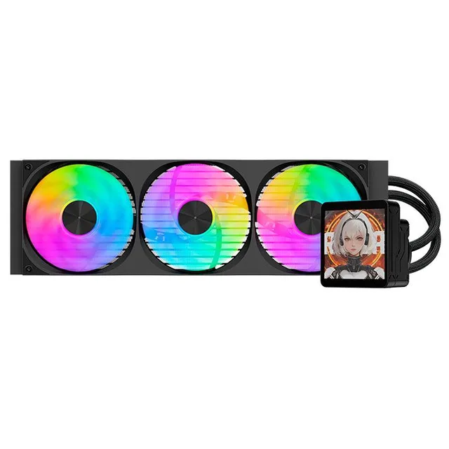 Cooler Aigo Darkflash DV360S, preto, vista em perspectiva.