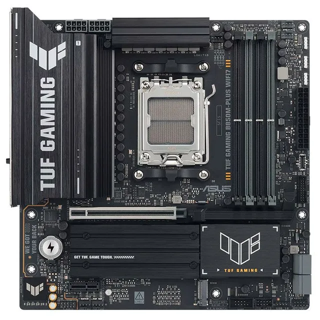 Placa-mãe ASUS TUF Gaming B850M-Plus WiFi7, vista frontal