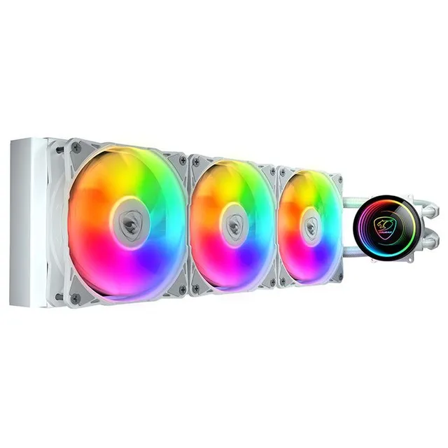 Cooler Cougar POSEIDON ELITE ARGB 360, vista em perspectiva.