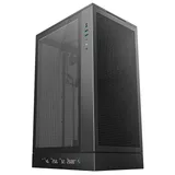 Gabinete DeepCool CH270 Digital, preto, vista frontal e lateral