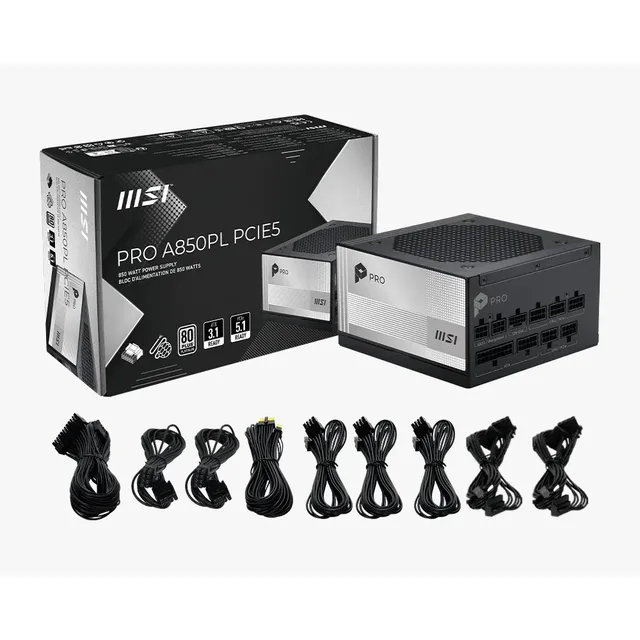 Fonte MSI Pro A850PL, 306-7ZPLY19-HD8.