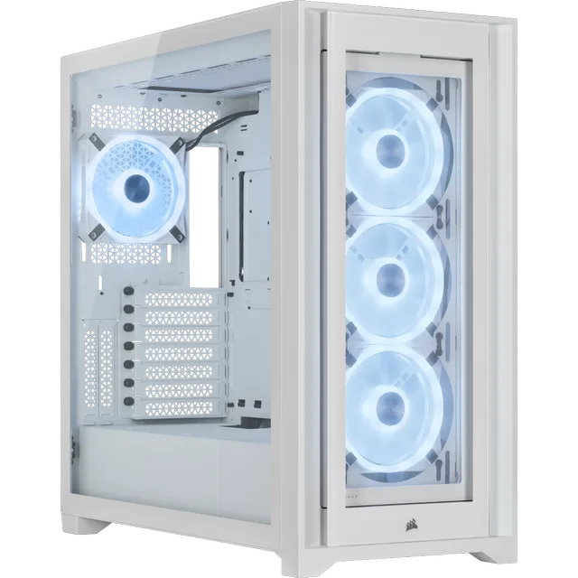 Gabinete Corsair ICUE 5000X RGB QL Edition, variante branco, vista do produto