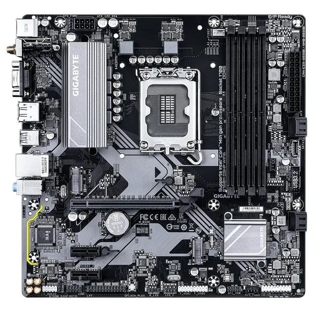Placa-mãe Gigabyte B760M D3HP WIFI6, vista frontal, sem perspectiva