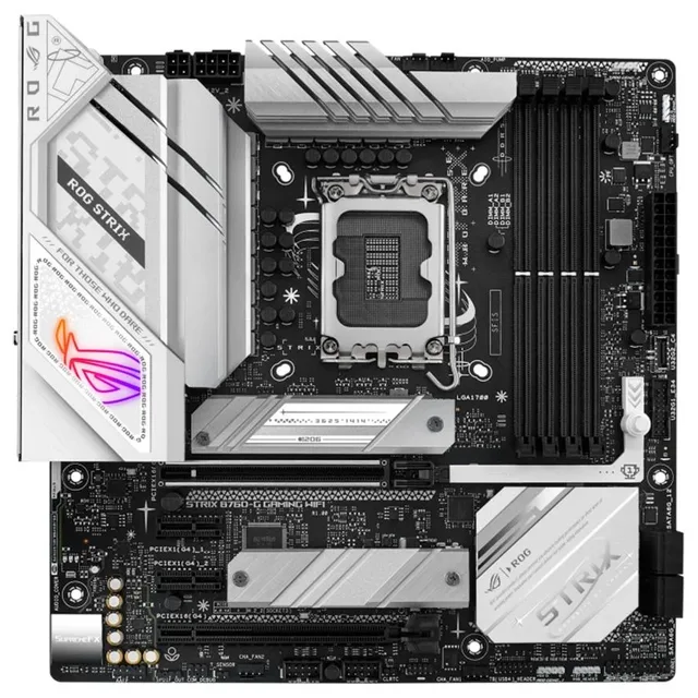 Placa-mãe ASUS ROG STRIX B760-G GAMING WIFI, vista frontal, sem perspectiva