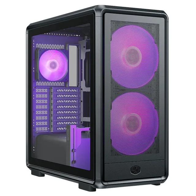 Gabinete Cooler Master Masterframe 600 Mesh, preto, vista frontal e lateral
