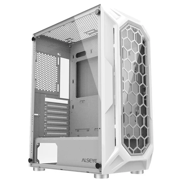 Gabinete Alseye Heir, branco, vista frontal e lateral
