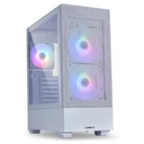 Gabinete Lian Li Lancool 205, branco, vista frontal e lateral