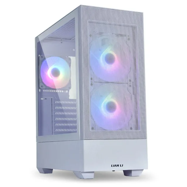 Gabinete Lian Li Lancool 205, branco, vista frontal e lateral